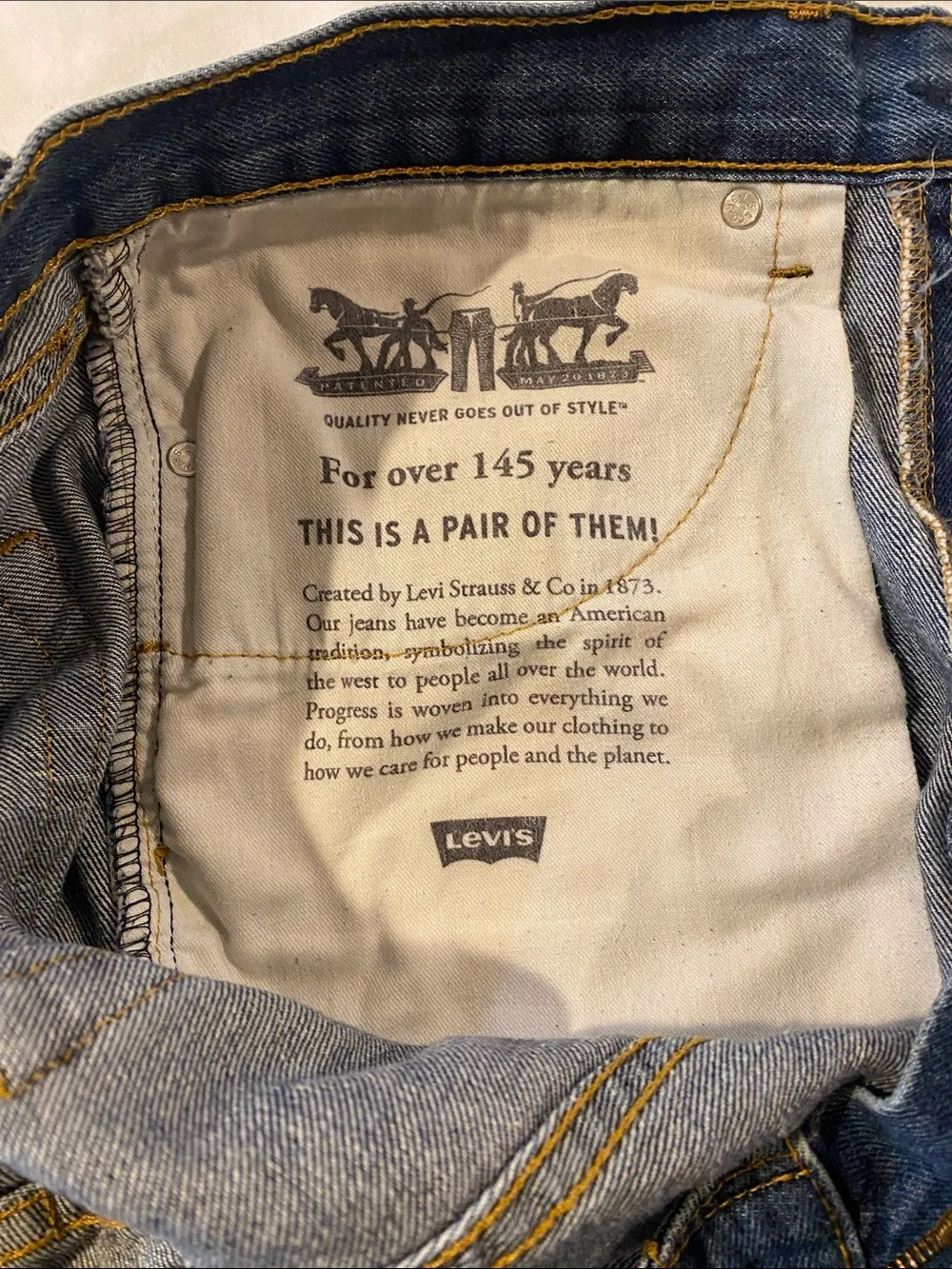 Levi's Men's 2018 Dark Blue 505 Straight Jeans with Leather